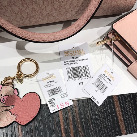 3 pc Michael Kors Set  Selma bag pig wallet - Picture 6 of 7